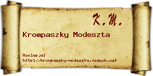 Krompaszky Modeszta névjegykártya